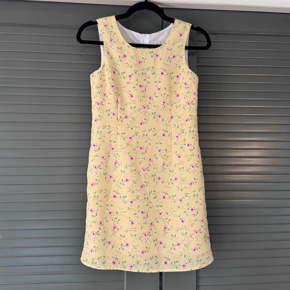 Vintage My Michelle Yellow Floral Mini Dress